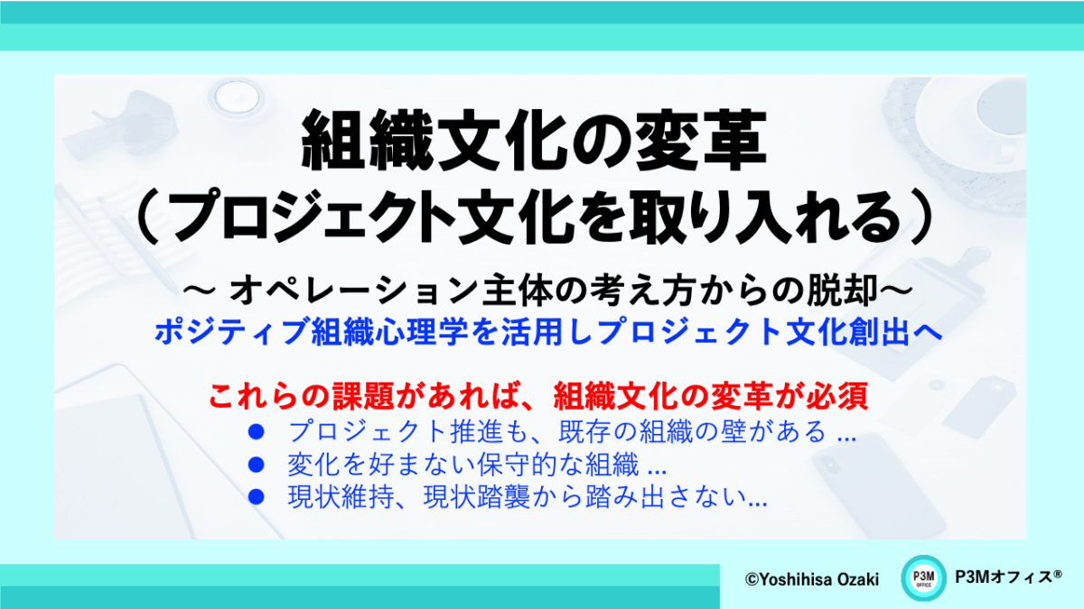 組織文化の変革（プロジェクト文化を取り入れる）